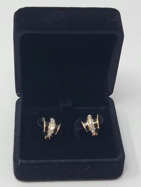 Christian Dior Rhinestoned Gold-tone Clip-on Earrings